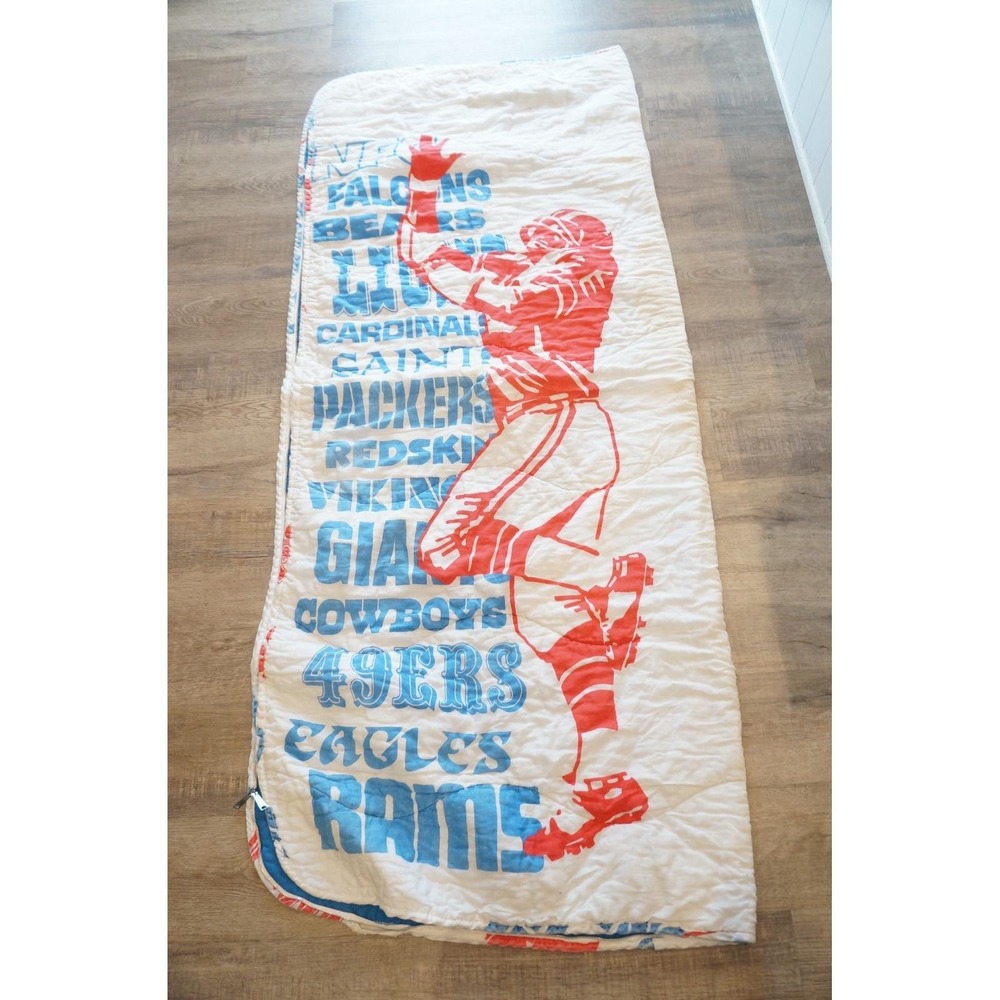 GC Vintage 1970s 80s NFL Football Team Logos Names Sleeping Bag Eagles Rams